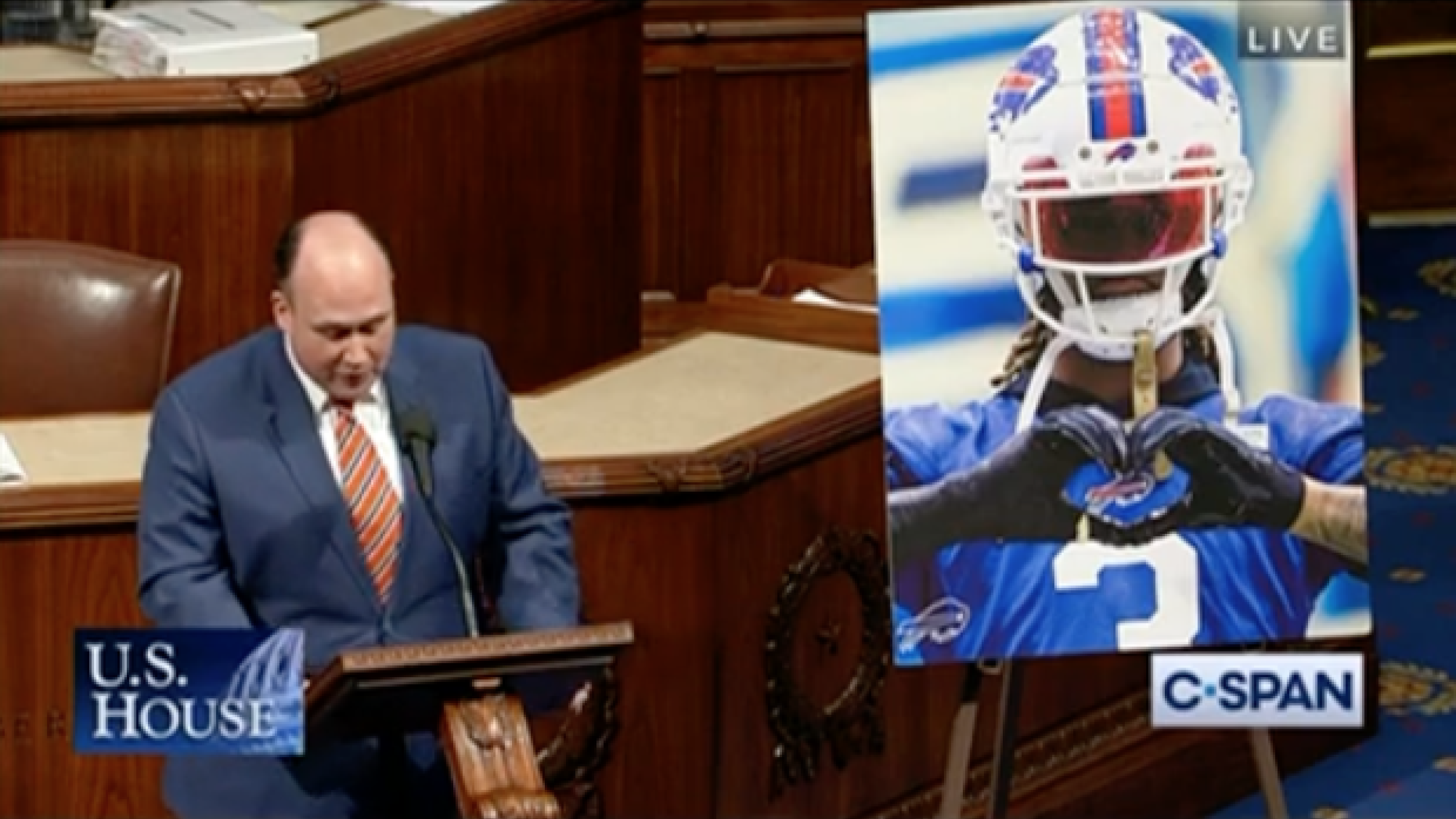 Congressman Langworthy on the House Floor Giving A Speech About Damar Hamlin