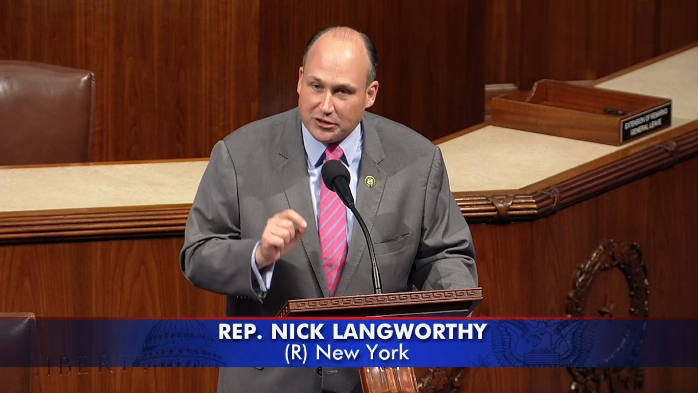 Langworthy speaking on house floor